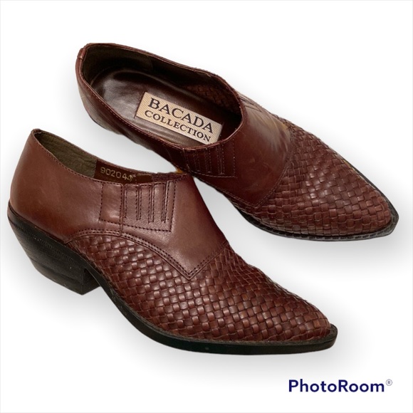 Bacada Shoes - Bacada Collection Shoes Ankle Boot Woven Brown Leather WM SZ 5 1/2 Nice!🥰